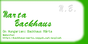 marta backhaus business card